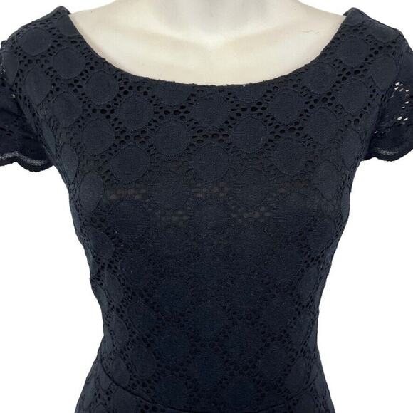 Ronni Nicole Womens Eyelet Lace Skater Short Sleeve Whimsigoth Short Dress S - Picture 7 of 16